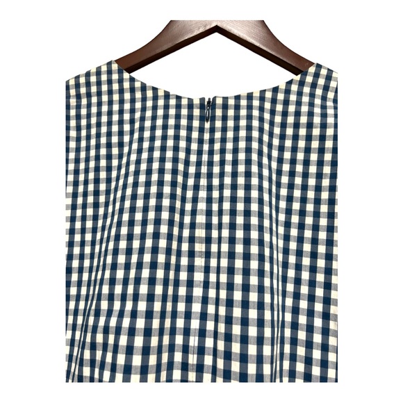 J. Crew x universal standard Poplin Drop Waist Gingham Plaid Blue White Dress 2X - Picture 7 of 7